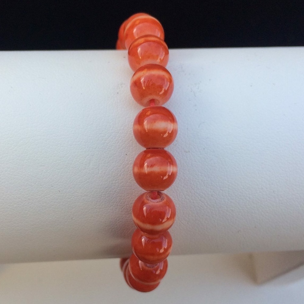Orange Glass Power Stretch bracelet